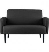 2-Sitzer Sofa LISBOA schwarz schwarz Kunstleder