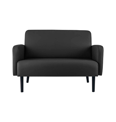 2-Sitzer Sofa LISBOA schwarz schwarz Kunstleder
