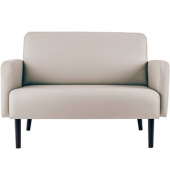 2-Sitzer Sofa LISBOA weiß schwarz Kunstleder