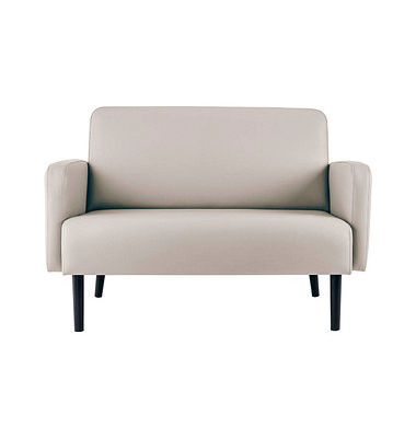 2-Sitzer Sofa LISBOA weiß schwarz Kunstleder
