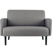 2-Sitzer Sofa LISBOA grau schwarz Kunstleder