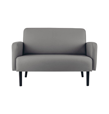 2-Sitzer Sofa LISBOA grau schwarz Kunstleder