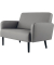 2-Sitzer Sofa LISBOA grau schwarz Kunstleder