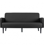 3-Sitzer Sofa LISBOA schwarz schwarz Kunstleder