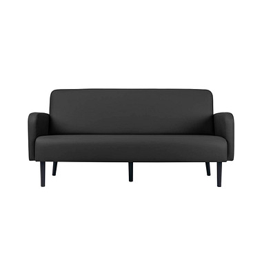 3-Sitzer Sofa LISBOA schwarz schwarz Kunstleder