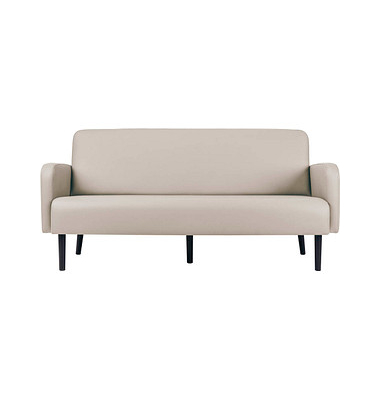 3-Sitzer Sofa LISBOA weiß schwarz Kunstleder