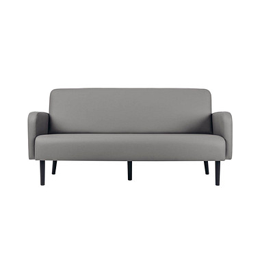 3-Sitzer Sofa LISBOA grau schwarz Kunstleder