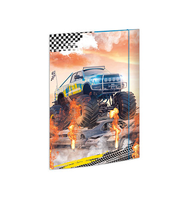 Zeichenmappe 45371, A3 mit Motiv, Karton 350g, 3 Einschlagklappen, 1 Gummizug (ganze H&ouml;he)