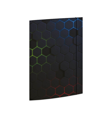 Zeichenmappe 46332, A4 mit Motiv, Karton 350g, 3 Einschlagklappen, 1 Gummizug (ganze H&ouml;he)