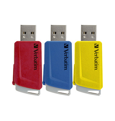 USB-Stick Store'n'Click 49306, rot/gelb/blau, USB-A, 16 GB