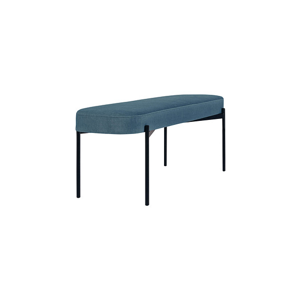 3660141955057 - Sitzbank easyChair® by Paperflow GAIA oval L Stoffbezug elfenbeinfarben 4-Fußgestell mattschwarz B 1180 x T 420 x H 455 mm