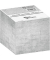 Zettelklotz 86-55600, Beton, 75x75mm, geleimt, grau, Papier, 700 Blatt