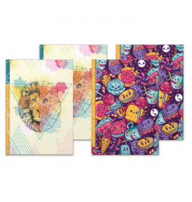 Notizbuch 46811, bunt, A4, blanko, 70g, 96 Blatt / 192 Seiten