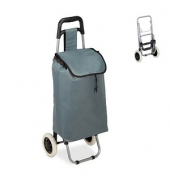 Einkaufstrolley 10029467_111, max. BeLiterastbarkeit bis ca. 10kg # Schloss, außen 30x40x91cm, Stahl, Stoff grau
