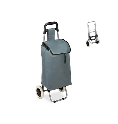 Einkaufstrolley 10029467_111, max. BeLiterastbarkeit bis ca. 10kg # Schloss, außen 30x40x91cm, Stahl, Stoff grau