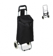 Einkaufstrolley 10029467_46, max. BeLiterastbarkeit bis ca. 10kg # Schloss, außen 30x40x91cm, Stahl, Stoff schwarz