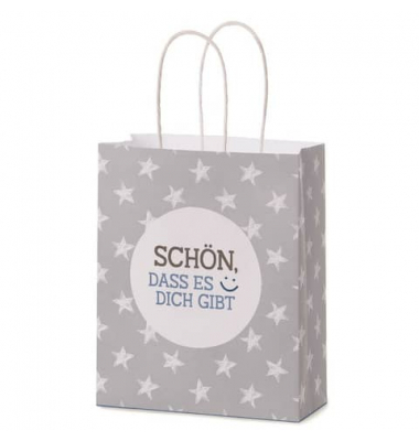 Geschenktasche 991762, allgemein, gedrehte Papierkordel, SCHÖN DASS ES DICH GIBT, 180mm x 220mm