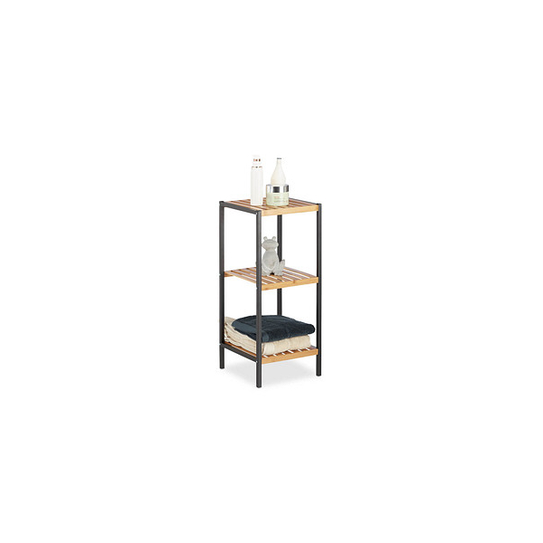 4052025962135 - Regal Bambus universales Standregal 3 Ablagen Metall-Rahmen quadratisch HxBxT 70 x 30 x 30 cm natur - Relaxdays 4052025962135 - Regal Bambus universales Standregal 3 Ablagen Metall-Rahmen quadratisch HxBxT 70 x 30 x 30 cm natur - Relaxdays