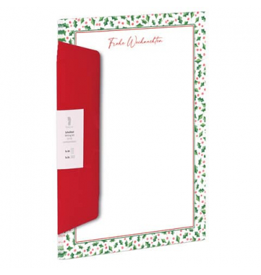 rot-Weihnachtsbriefpapier Ilex Rahmen 11341103600 