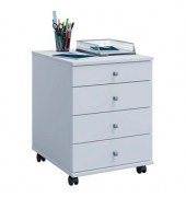 Lona Rollcontainer weiß 4 Auszüge 42,0 x 50,0 x 57,0 cm