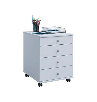 Lona Rollcontainer weiß 4 Auszüge 42,0 x 50,0 x 57,0 cm