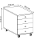 Lona Rollcontainer weiß 4 Auszüge 42,0 x 50,0 x 57,0 cm