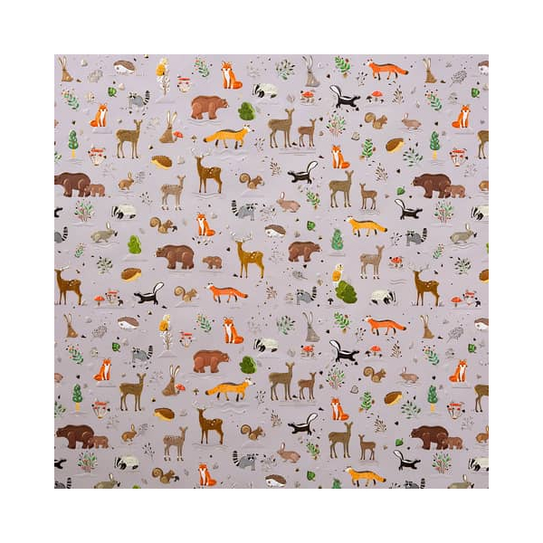 10 Stück TURNOWSKY Geschenkpapierzuschnitte Fantasie 01 937, Waldtiere, 50cm x 70cm, braun 4009835019375 TURNOWSKY