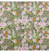 Geschenkpapierzuschnitte Fantasie 01 488, Blume, 50cm x 70cm, grün/mehrfarbig