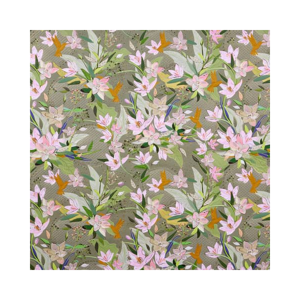10 Stück TURNOWSKY Geschenkpapierzuschnitte Fantasie 01 488, Blume, 50cm x 70cm, grün/mehrfarbig 4009835014882 TURNOWSKY