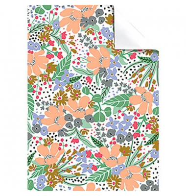 Geschenkpapierzuschnitte Fantasie 2513546821, Blumen, 50cm x 70cm,  bunt