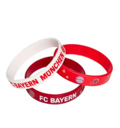 Kinder-Armband Silikon 3er-Set rot+weiß
