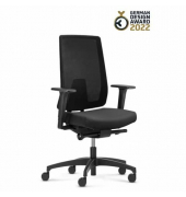 B&uuml;rodrehstuhl Indeed Mesh Polo, schwarz / schwarz, mit Armlehnen, bis 150kg, ohne Kopfst&uuml;tze