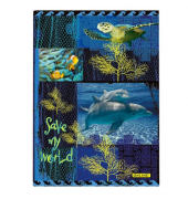 Notizbuch 07914/6, Save My World, blau, A5, punktkariert, 80g, 96 Blatt / 192 Seiten