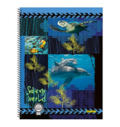Collegeblock 07910/9 Save My World, Ozean, kariert / kariert, A4, 90g, blau, 80 Blatt