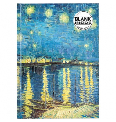 Notizbuch FTNBB11, FLAME TREE, blau, A5, blanko, 80g, 88 Blatt / 176 Seiten