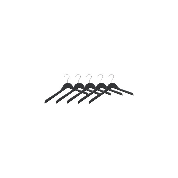 4008838310199 - Kleiderbügel Paris Schwarz 5er Set Garderobenbügel in schlanker Form Schwarz Holz schwarz - schwarz - Wenko 4008838310199 - Kleiderbügel Paris Schwarz 5er Set Garderobenbügel in schlanker Form Schwarz Holz schwarz - schwarz - Wenko