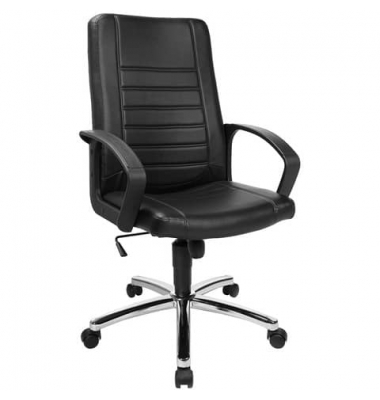 B&uuml;rodrehstuhl Premium Point 100, schwarz / chrom, mit Armlehnen, bis 110kg, ohne Kopfst&uuml;tze
