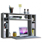 Wandschreibtisch Wandila 915180, 60cm (H), 90x20/67cm (BxT), rechteckig, grau / grau