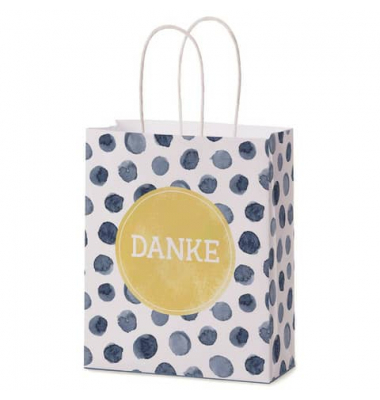 Geschenktasche 991764, allgemein, gedrehte Papierkordel, Danke, 180mm x 220mm