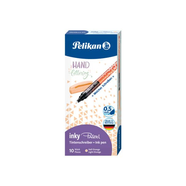 10 Stück Pelikan Tintenschreiber Inky Pastellorange 4012700820006 Pelikan