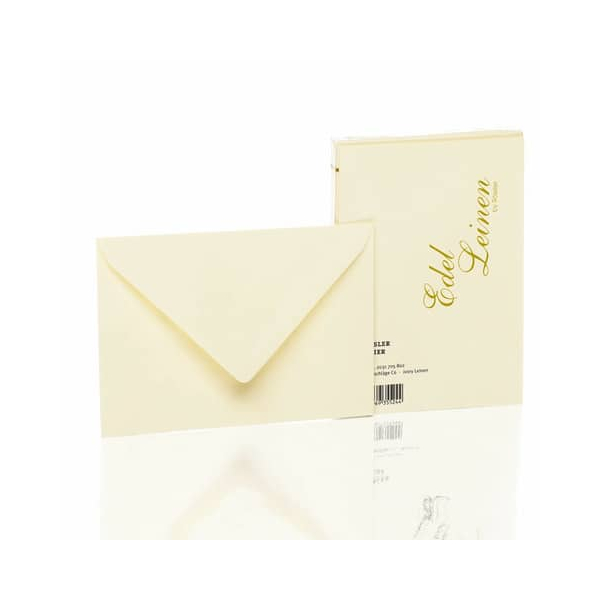 10 Stück Rössler Designbriefumschlag Edelleinen 2031705802, C6, nassklebend, 100g, ivory 4014969355244 Rössler 20 Stück