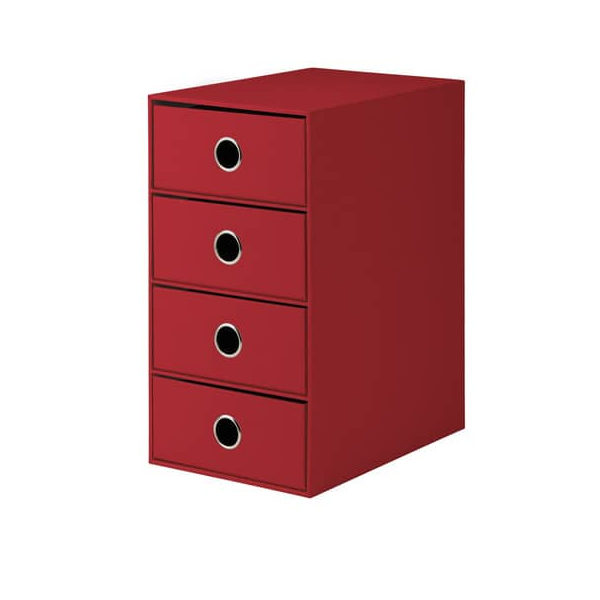 2 x S.O.H.O. Schubladenbox Rot 4 Schübe (BxHxT): 17,5x32x25cm