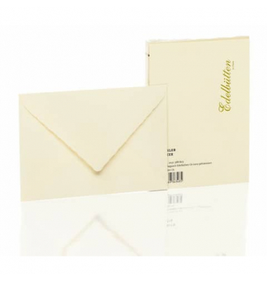 Designbriefumschlag Edelbütten 2031388803, C6, nassklebend, 100g, ivory
