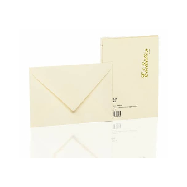 10 Stück Rössler Designbriefumschlag Edelbütten 2031388803, C6, nassklebend, 100g, ivory 4014969363485 Rössler 20 Stück