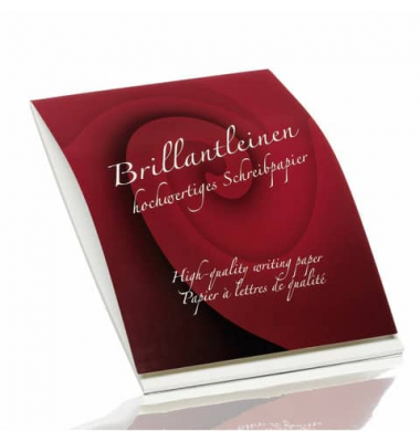 Briefblock 20201833 Brillantleinen, ohne, Lineatur 20 / blanko, A4, 80g, rot, 50 Blatt