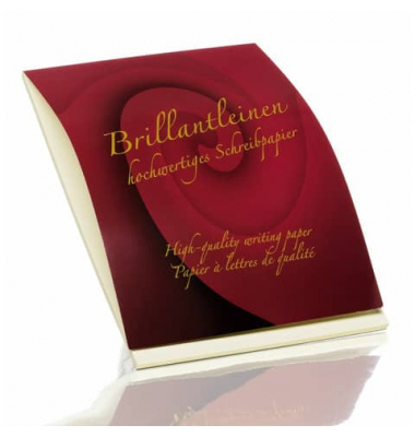 Briefblock 20201834 Brillantleinen, Lineatur 20 / blanko, A4, 80g, rot, 50 Blatt