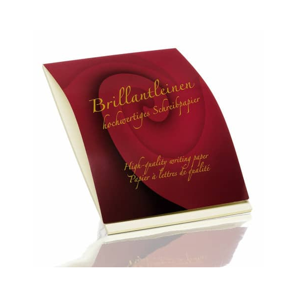 10 Stück Rössler Briefblock 20201834 Brillantleinen, Lineatur 20 / blanko, A4, 80g, rot, 50 Blatt 4014969534892 Rössler