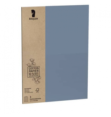 Blanko-Gru&szlig;karten 1144072626 240g Naturpapier/s&auml;urefrei denim Cotton Papier/10% Baumwolle-30% Recycling