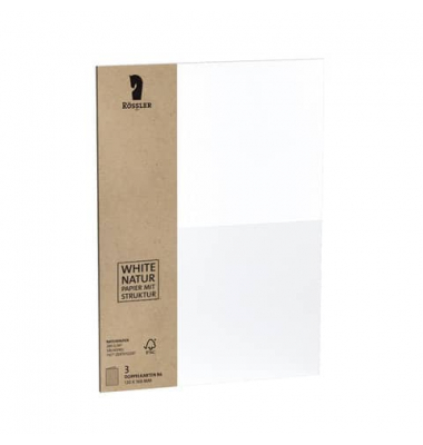 Blanko-Grußkarten 1144072627 240g Naturpapier/säurefrei cotton weiß White Natur/Papier mit Struktur