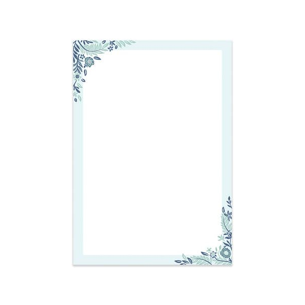 50 Stück Rössler Briefpapier 16431901800, Blüten im Rahmen, A4, 100g 4014970409202 Rössler